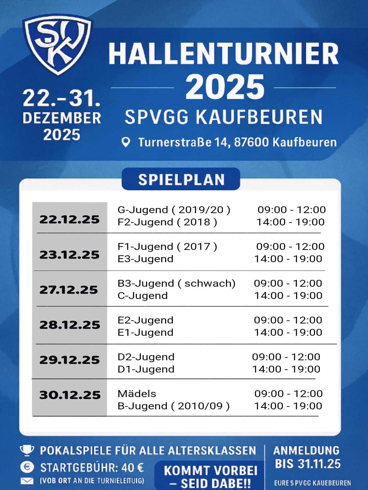 Hallentage SpvGG Kaufbeuren
