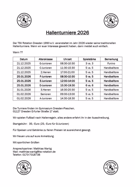Hallenturnier TSV Rotation Dresden