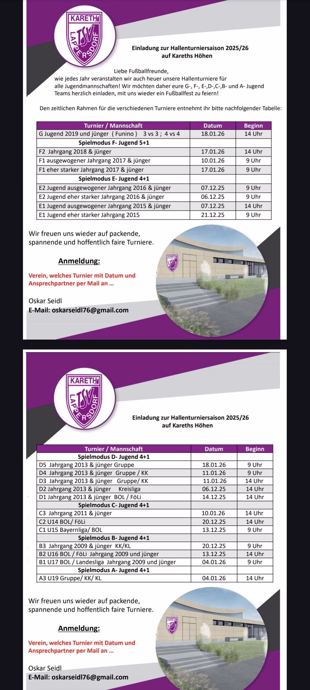 Hallenturniere des TSV Kareth-Lapperdorf